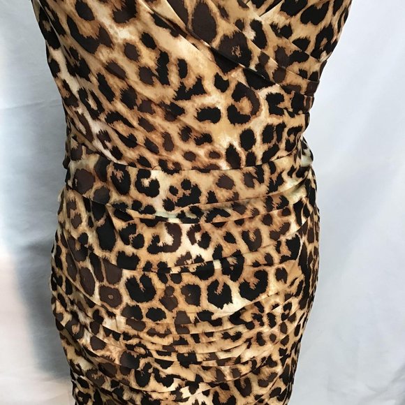 Express-Draped neckline Cheetah Dress - Picture 9 of 11